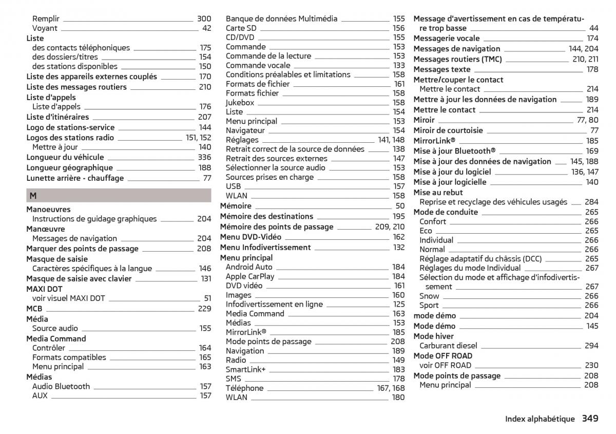 Skoda Kodiaq manuel du proprietaire / page 351