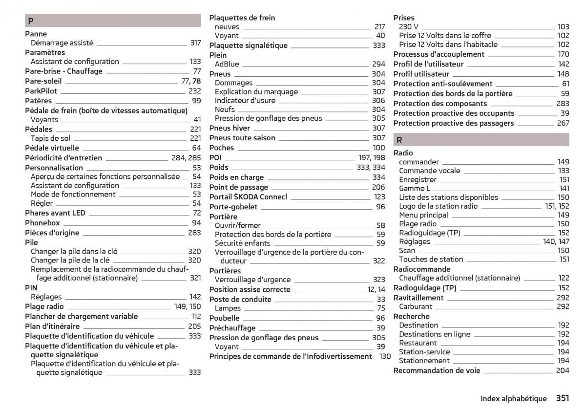 Skoda Kodiaq manuel du proprietaire / page 353