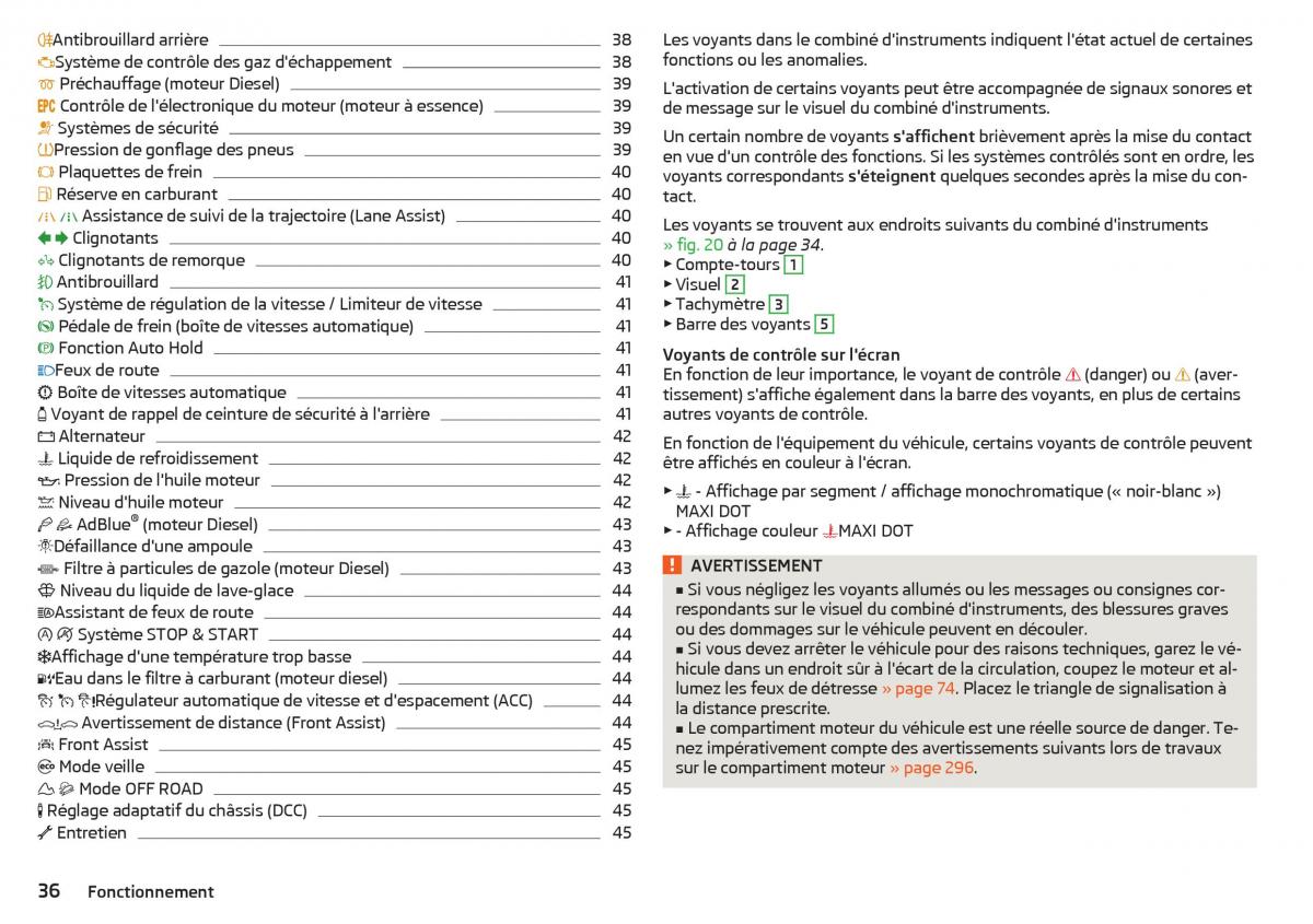 Skoda Kodiaq manuel du proprietaire / page 38