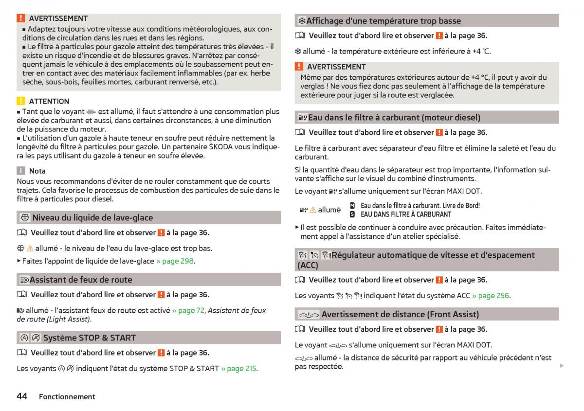 Skoda Kodiaq manuel du proprietaire / page 46