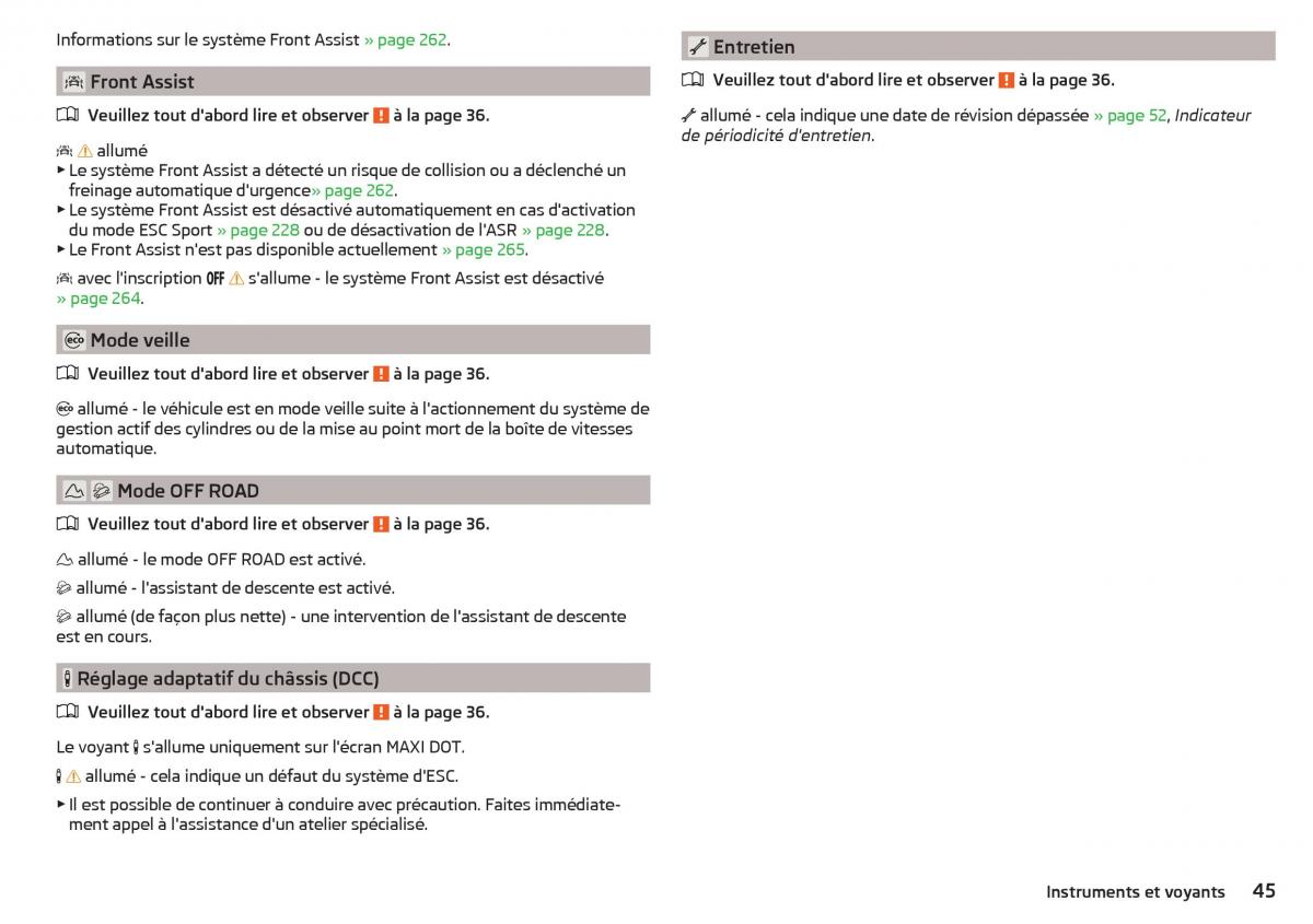 Skoda Kodiaq manuel du proprietaire / page 47