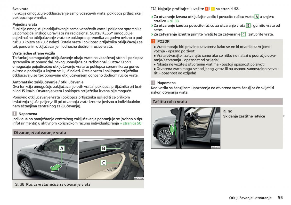 Skoda Kodiaq vlasnicko uputstvo / page 57