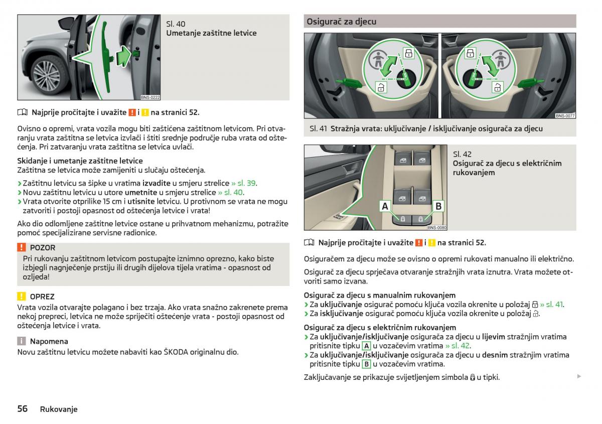 Skoda Kodiaq vlasnicko uputstvo / page 58