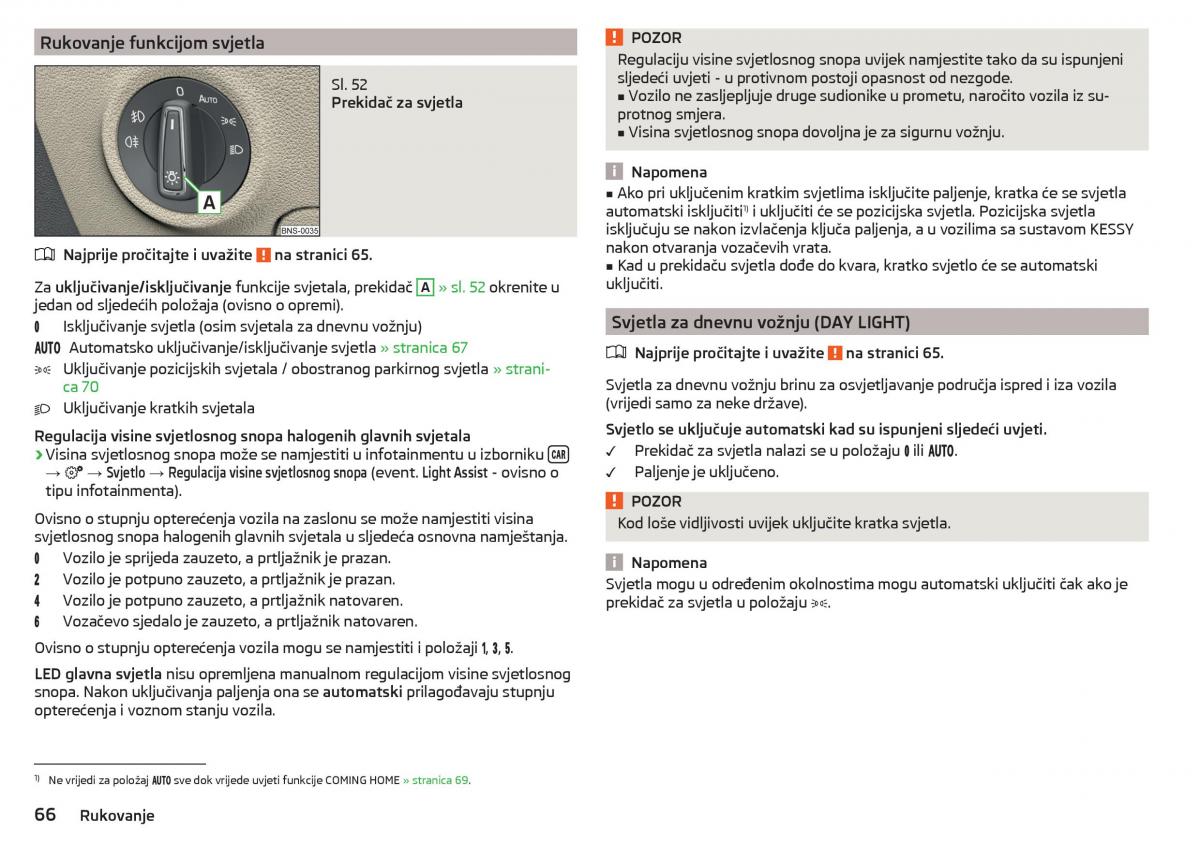 Skoda Kodiaq vlasnicko uputstvo / page 68