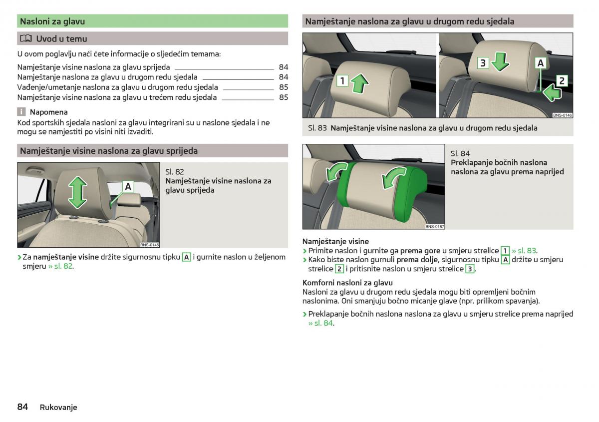 Skoda Kodiaq vlasnicko uputstvo / page 86