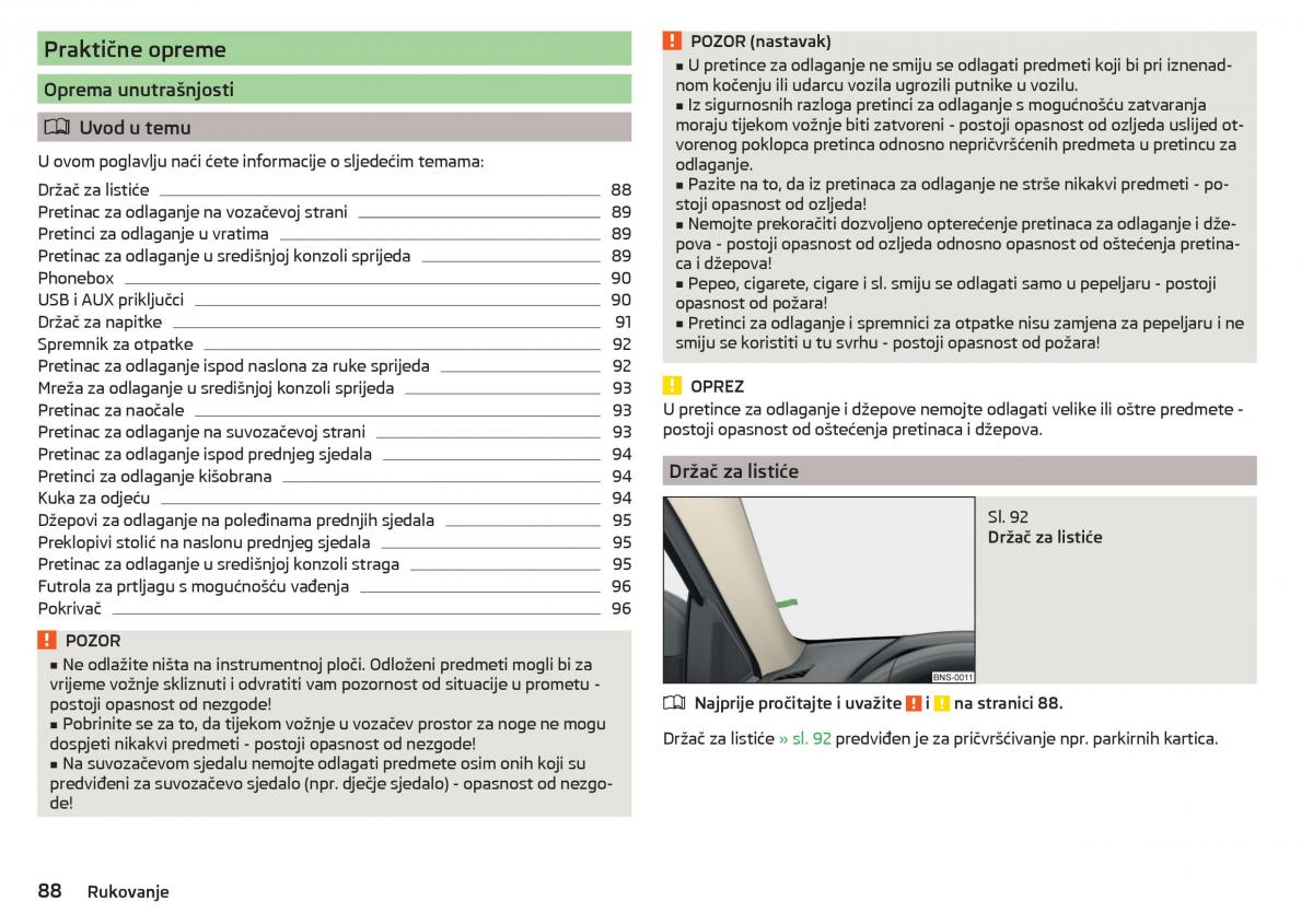 Skoda Kodiaq vlasnicko uputstvo / page 90