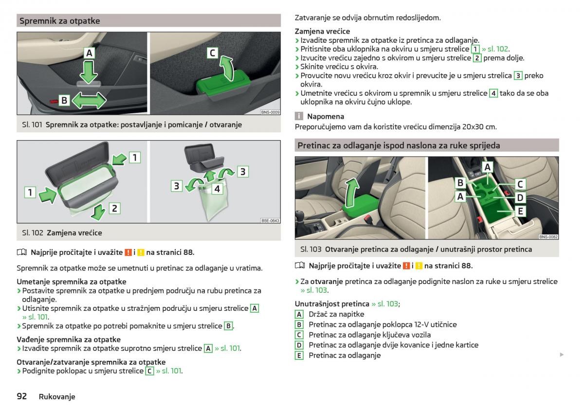 Skoda Kodiaq vlasnicko uputstvo / page 94