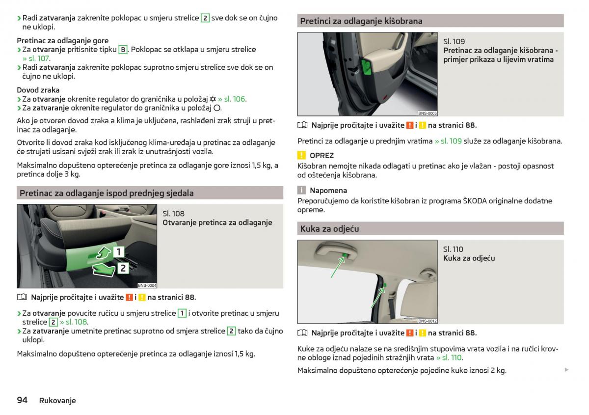 Skoda Kodiaq vlasnicko uputstvo / page 96