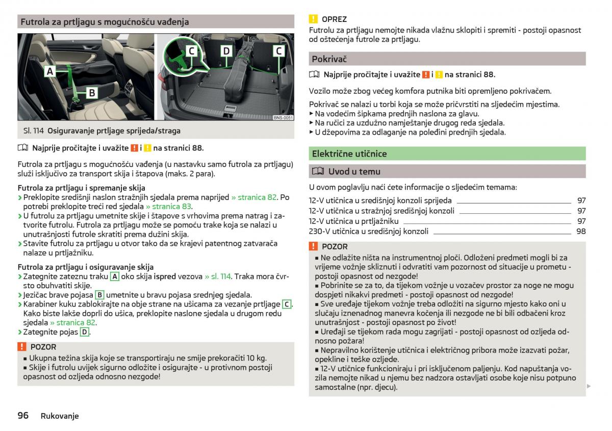 Skoda Kodiaq vlasnicko uputstvo / page 98