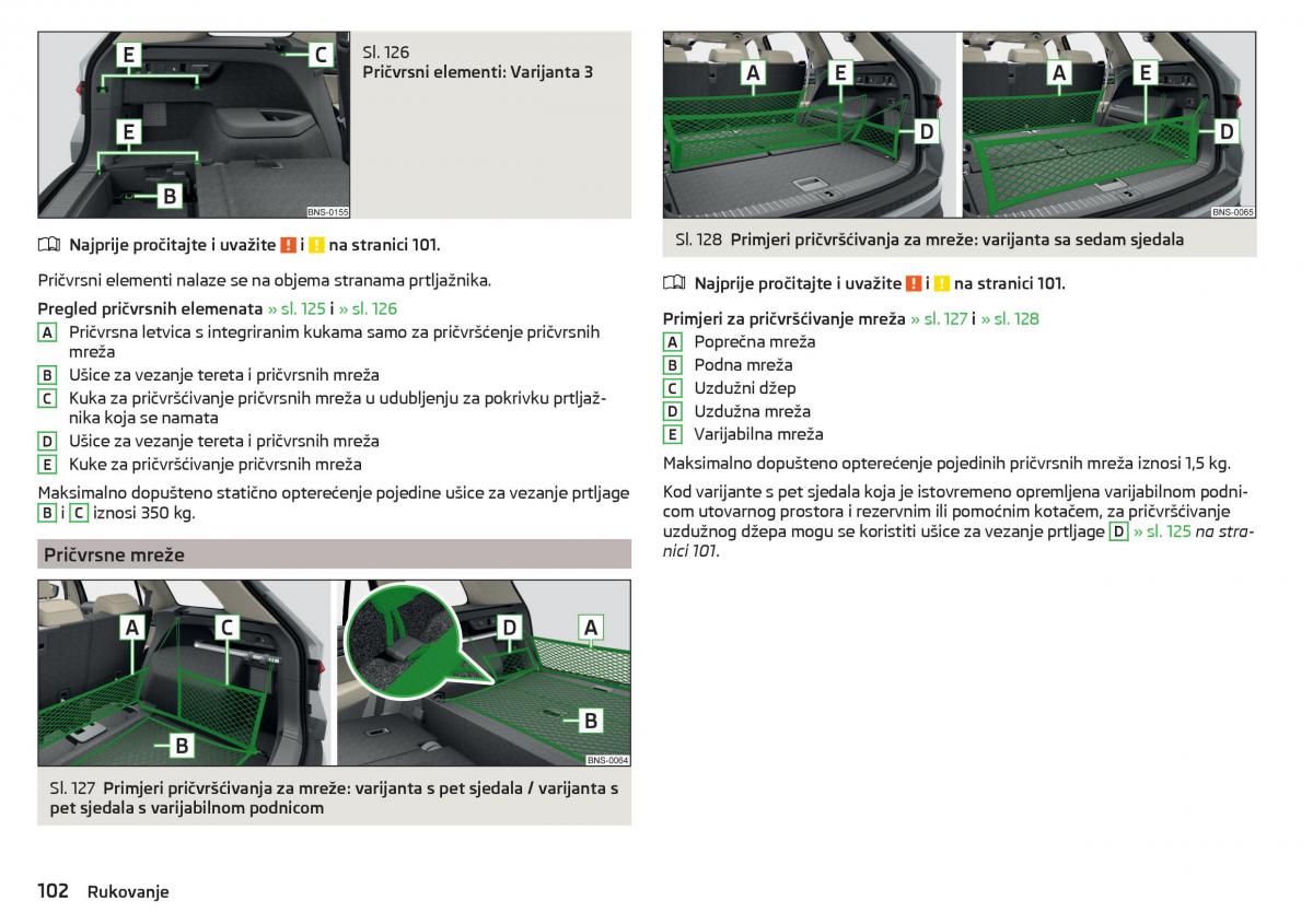 Skoda Kodiaq vlasnicko uputstvo / page 104