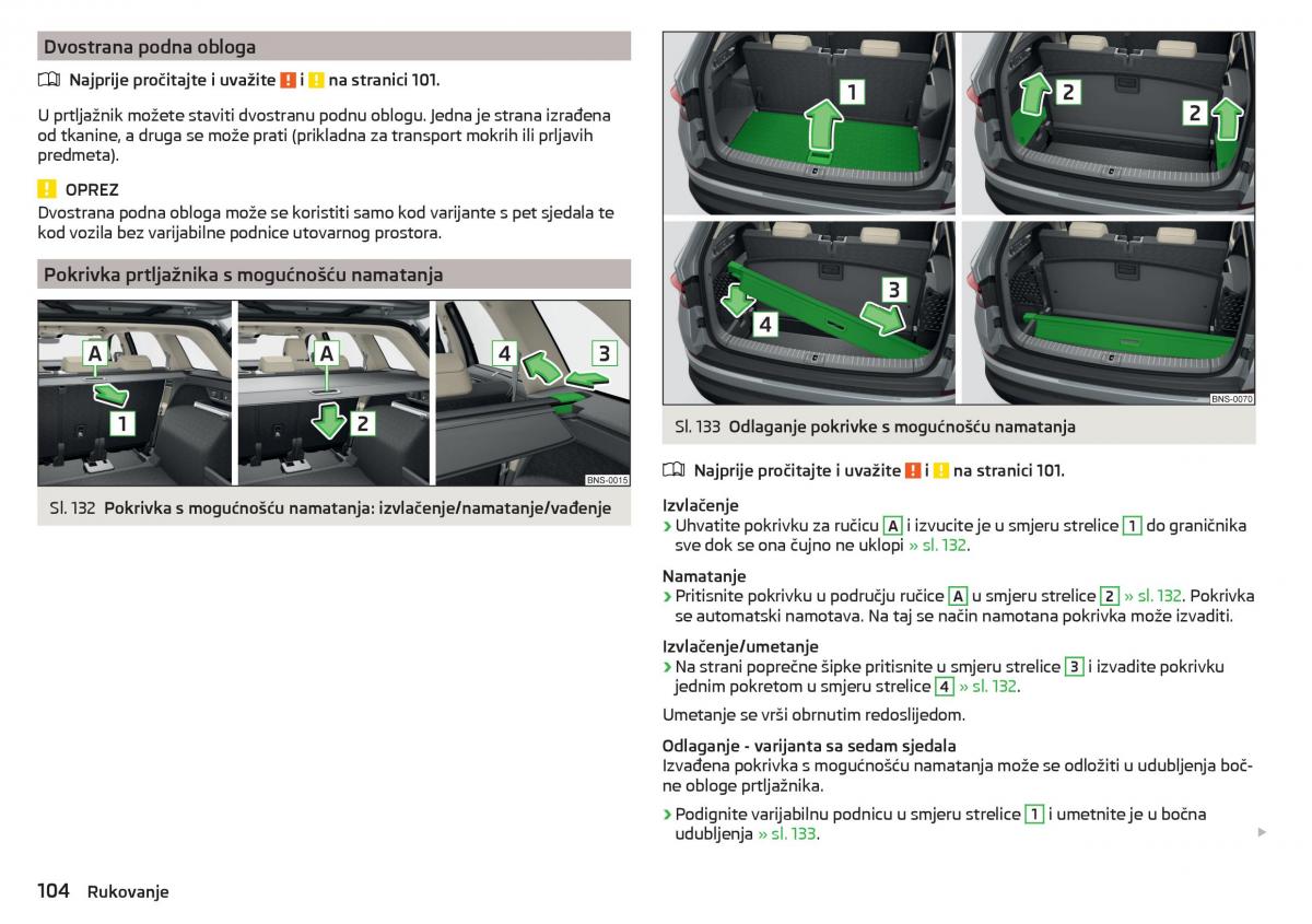 Skoda Kodiaq vlasnicko uputstvo / page 106