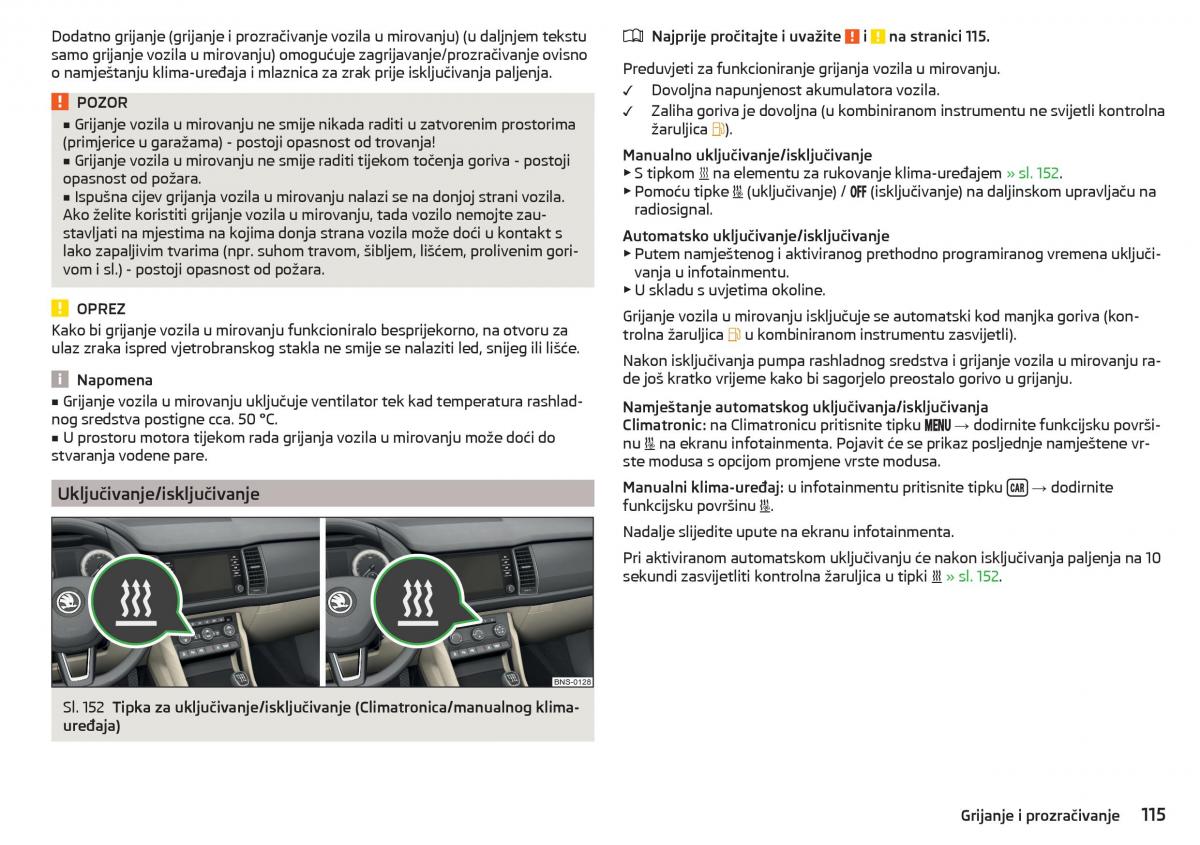 Skoda Kodiaq vlasnicko uputstvo / page 117