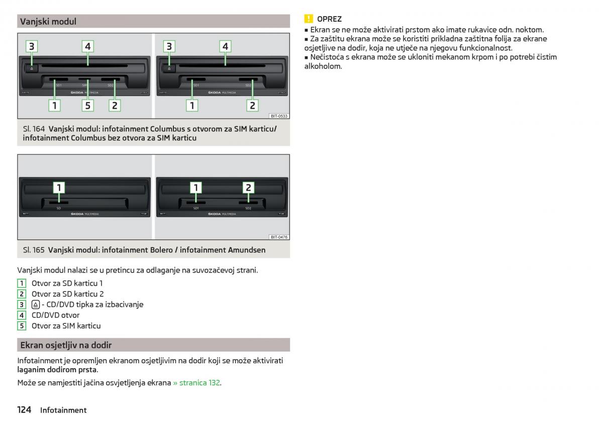 Skoda Kodiaq vlasnicko uputstvo / page 126