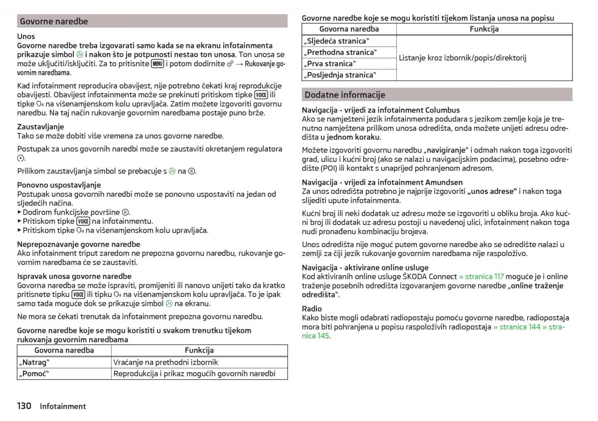 Skoda Kodiaq vlasnicko uputstvo / page 132