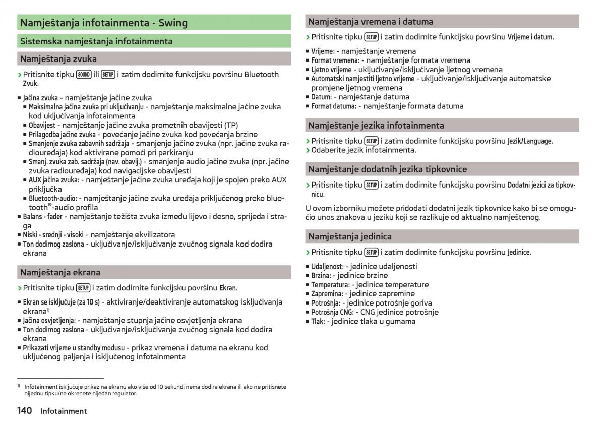 Skoda Kodiaq vlasnicko uputstvo / page 142