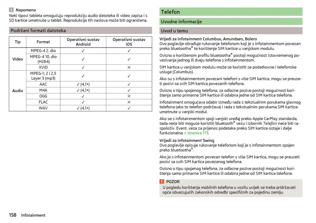 Skoda Kodiaq vlasnicko uputstvo / page 160