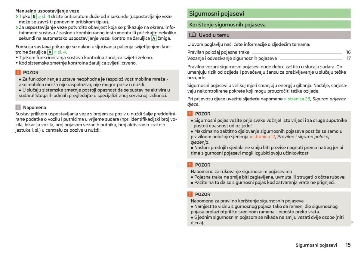 Skoda Kodiaq vlasnicko uputstvo / page 17