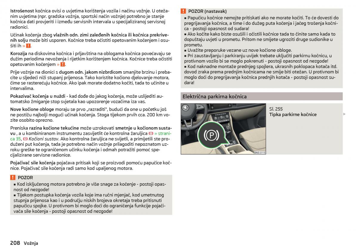 Skoda Kodiaq vlasnicko uputstvo / page 210