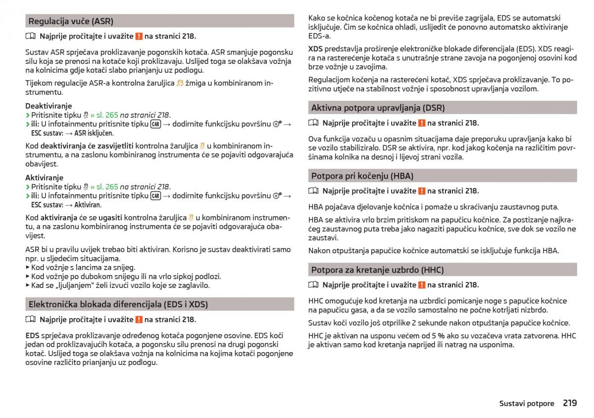 Skoda Kodiaq vlasnicko uputstvo / page 221