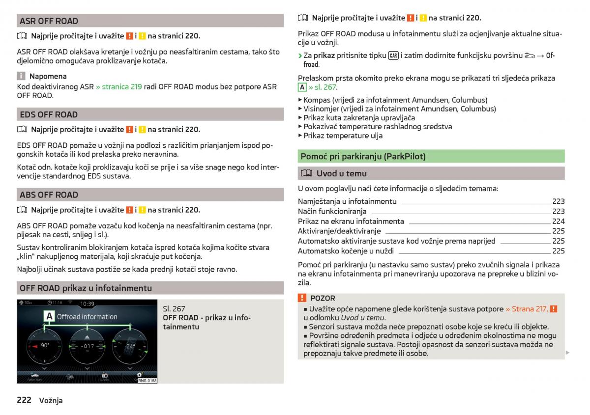 Skoda Kodiaq vlasnicko uputstvo / page 224