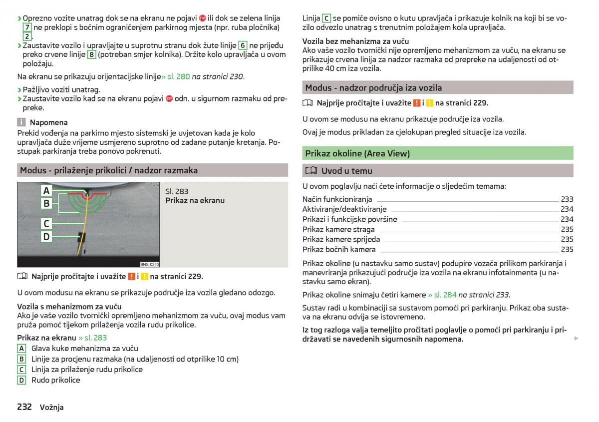 Skoda Kodiaq vlasnicko uputstvo / page 234