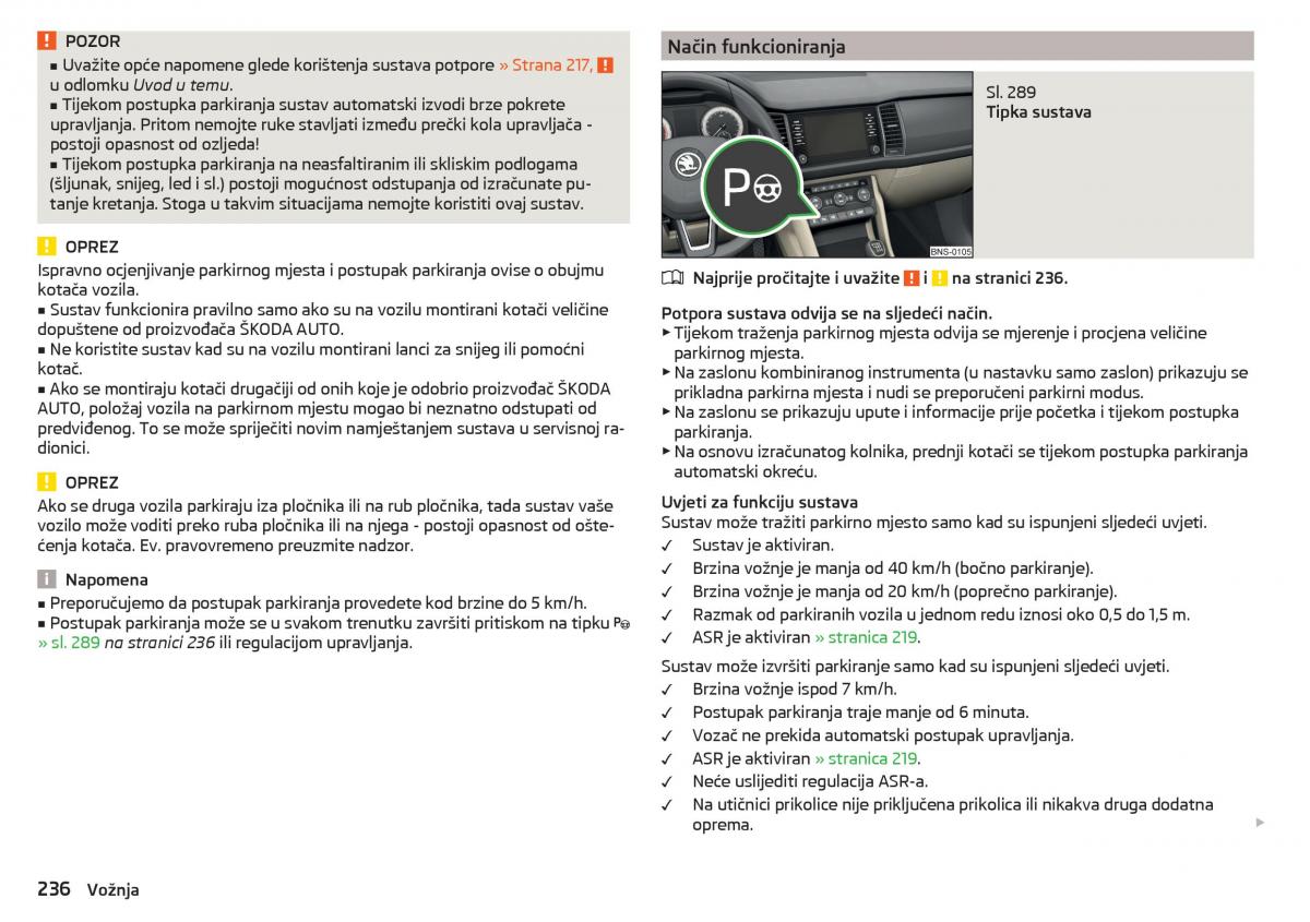 Skoda Kodiaq vlasnicko uputstvo / page 238