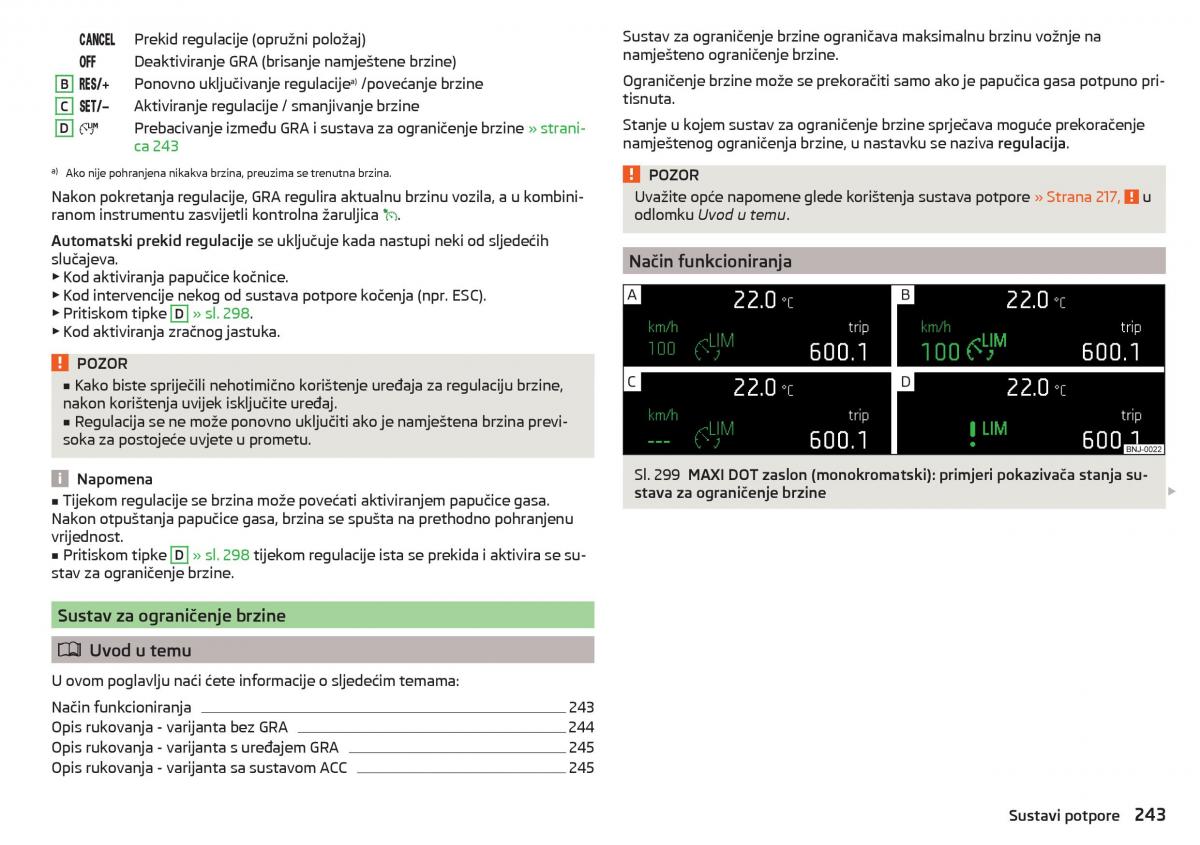 Skoda Kodiaq vlasnicko uputstvo / page 245