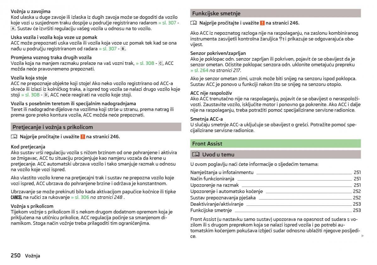 Skoda Kodiaq vlasnicko uputstvo / page 252