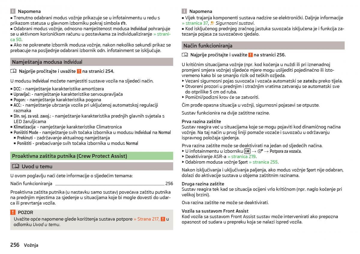 Skoda Kodiaq vlasnicko uputstvo / page 258