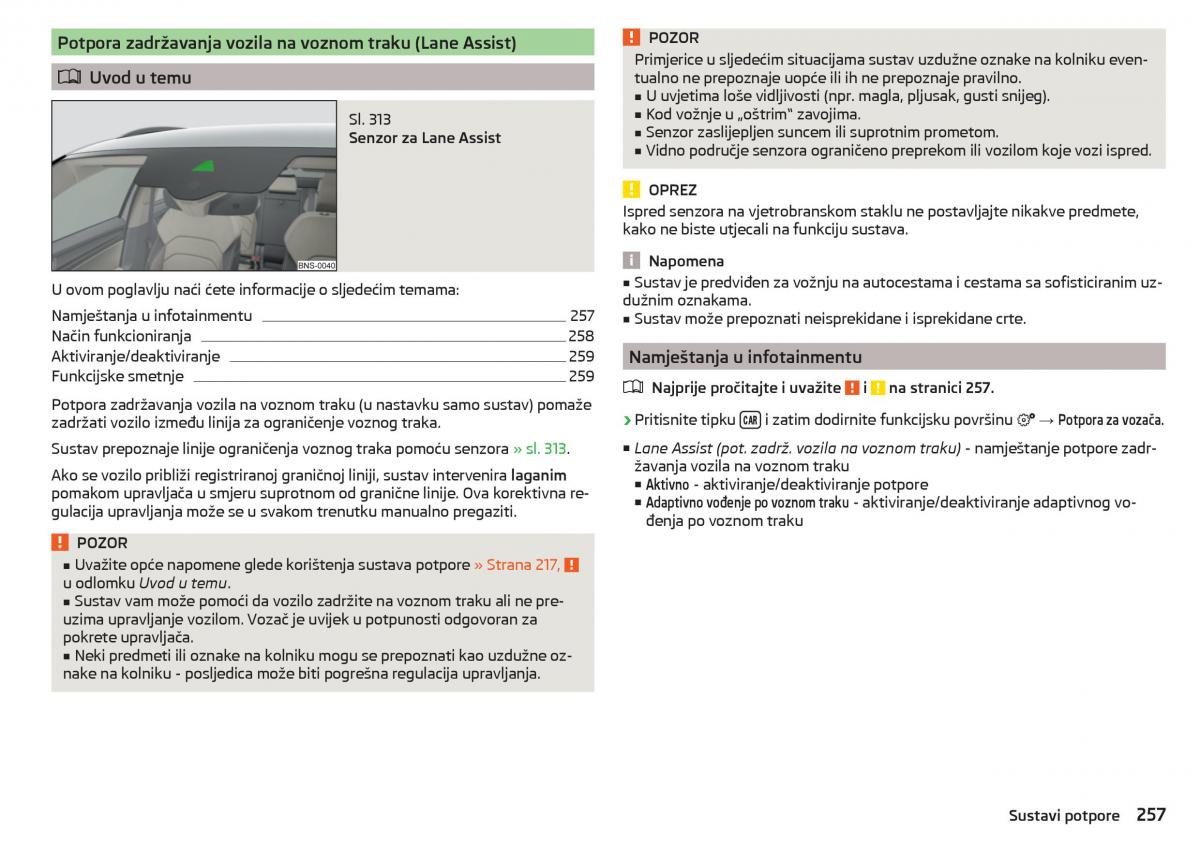 Skoda Kodiaq vlasnicko uputstvo / page 259