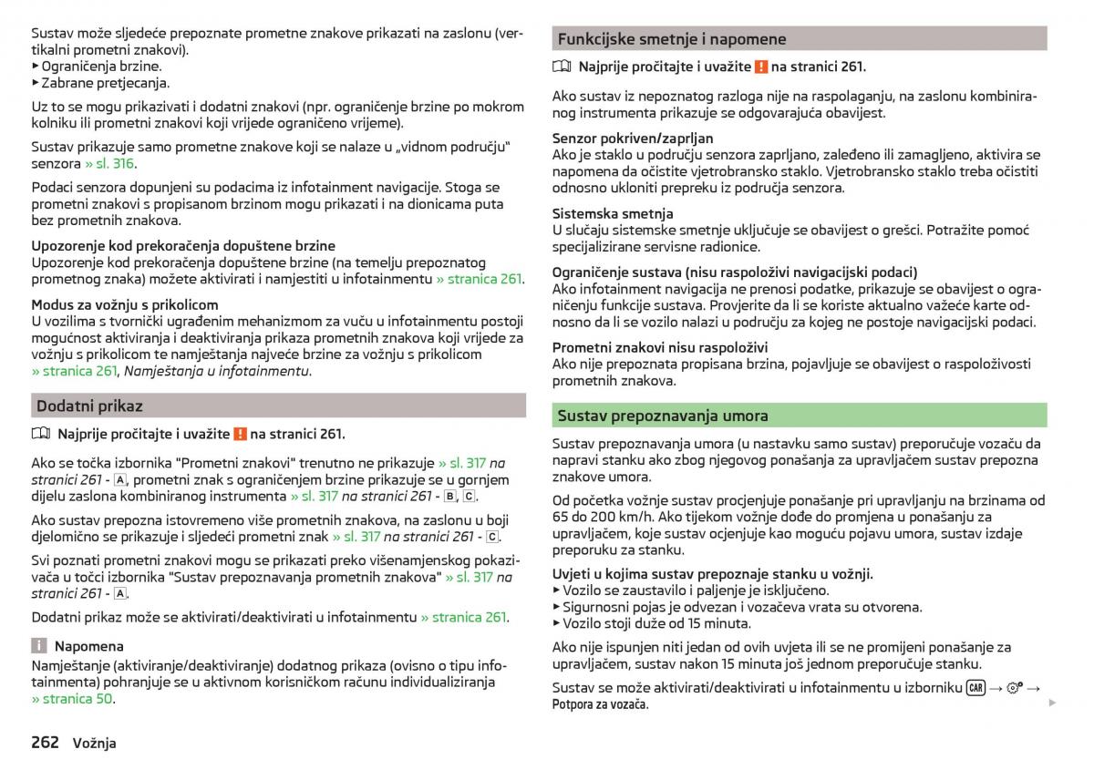 Skoda Kodiaq vlasnicko uputstvo / page 264