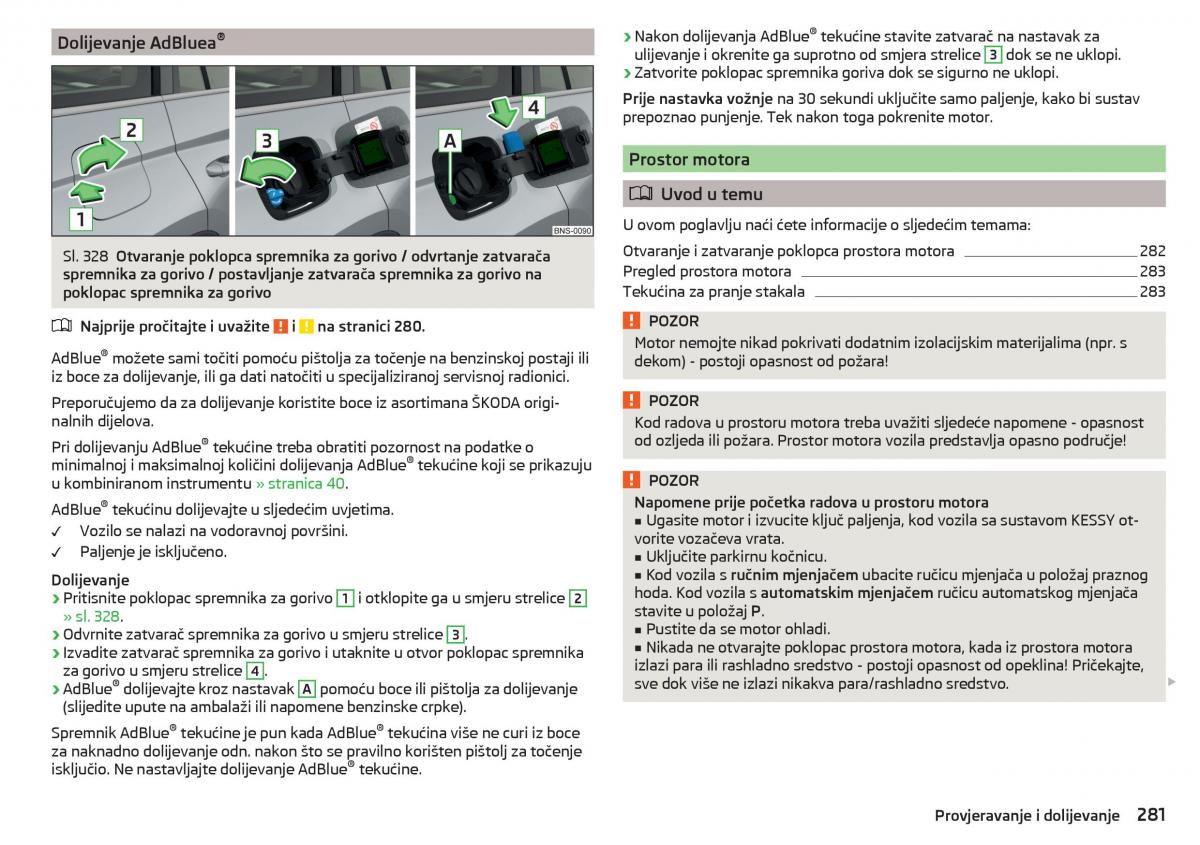 Skoda Kodiaq vlasnicko uputstvo / page 283