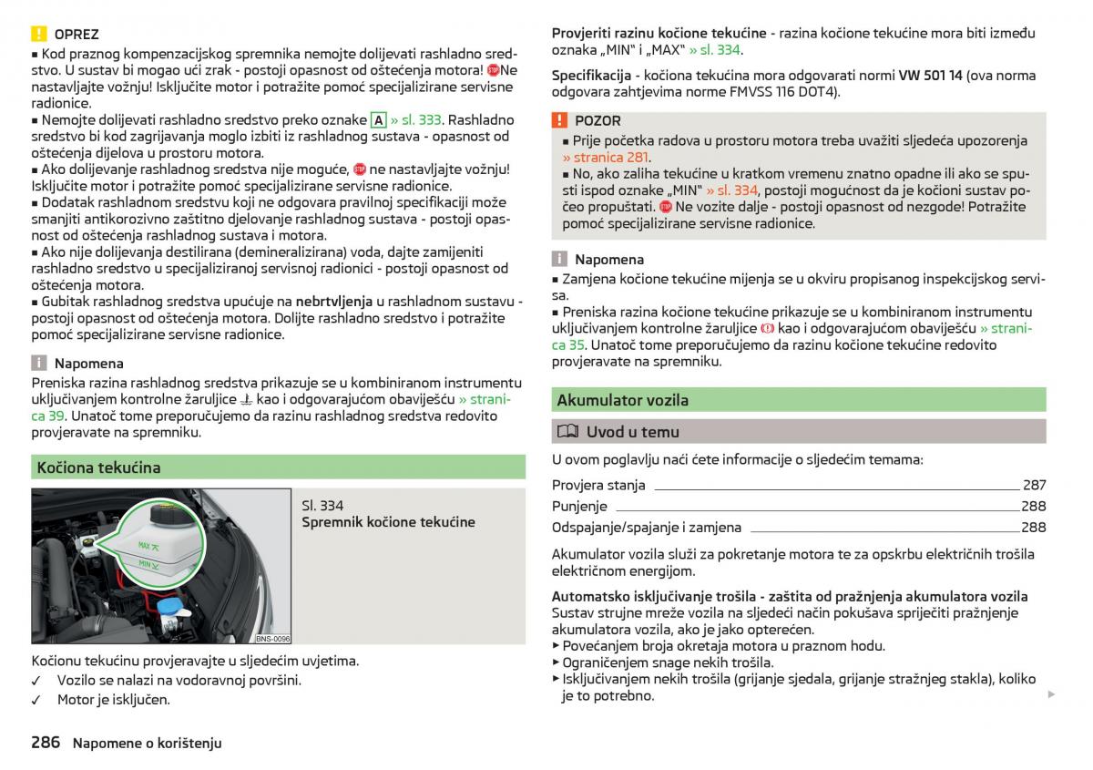 Skoda Kodiaq vlasnicko uputstvo / page 288