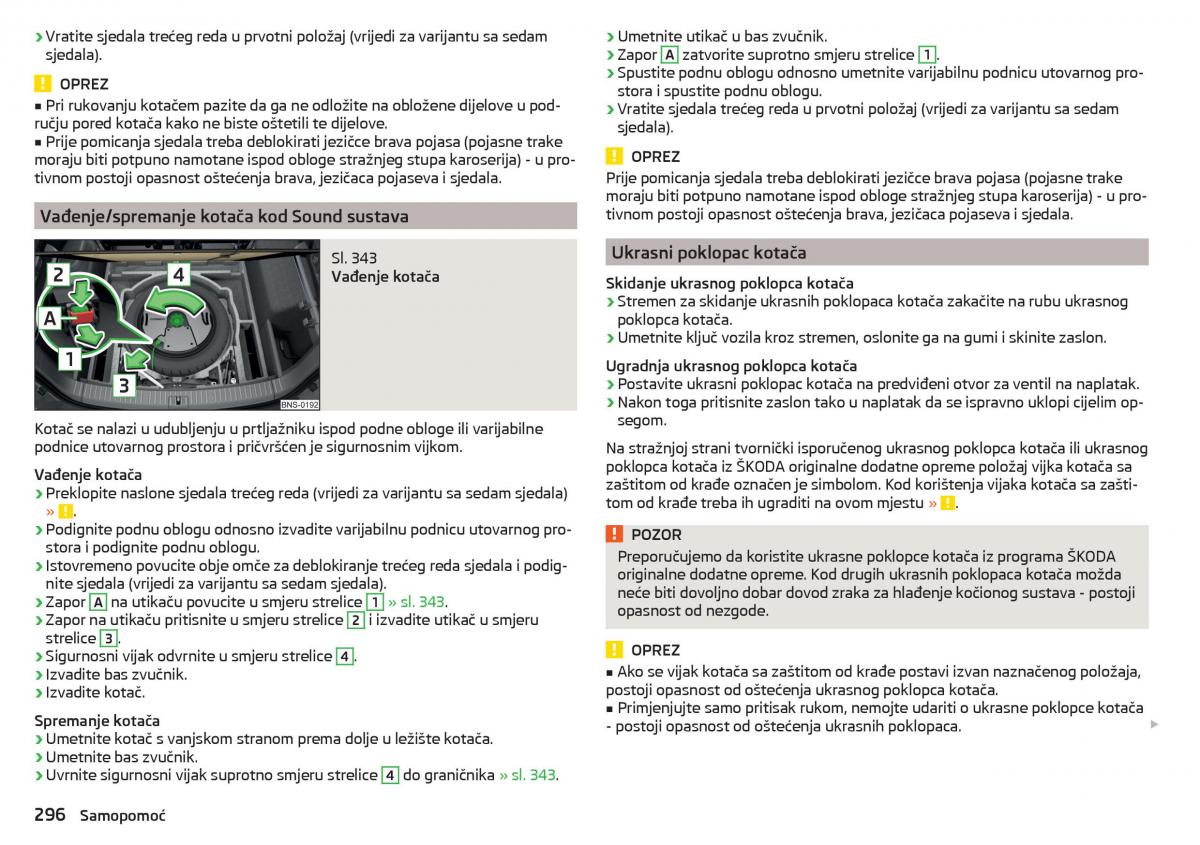 Skoda Kodiaq vlasnicko uputstvo / page 298