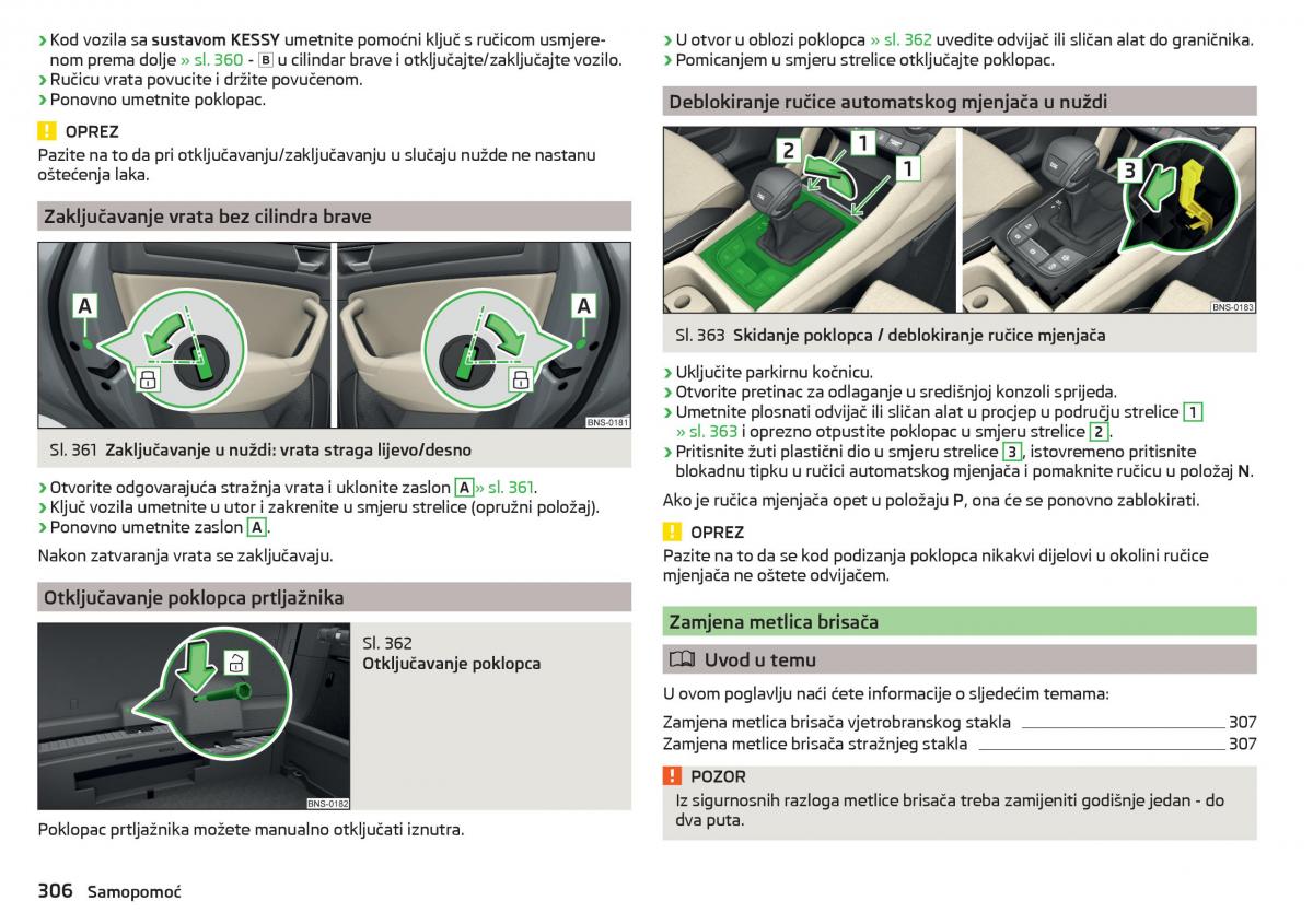 Skoda Kodiaq vlasnicko uputstvo / page 308