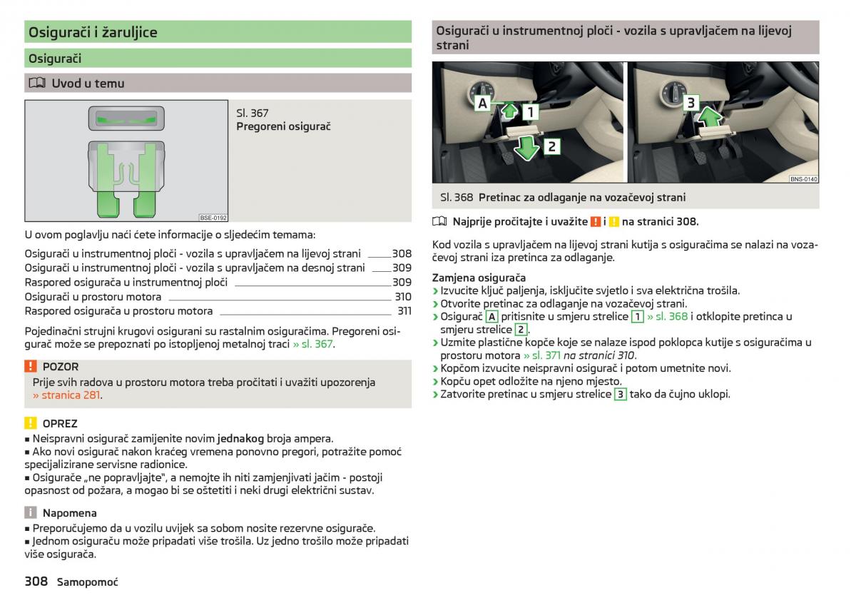 Skoda Kodiaq vlasnicko uputstvo / page 310