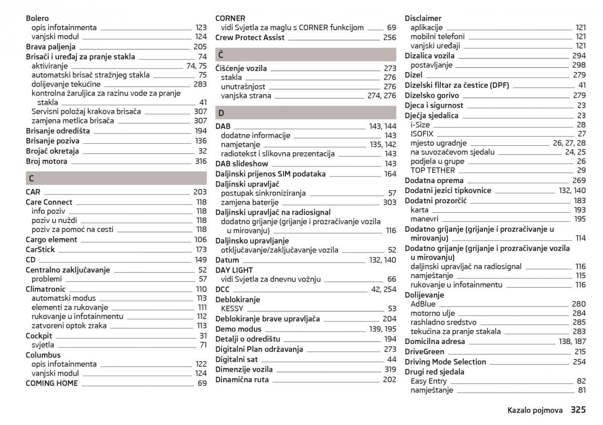 Skoda Kodiaq vlasnicko uputstvo / page 327