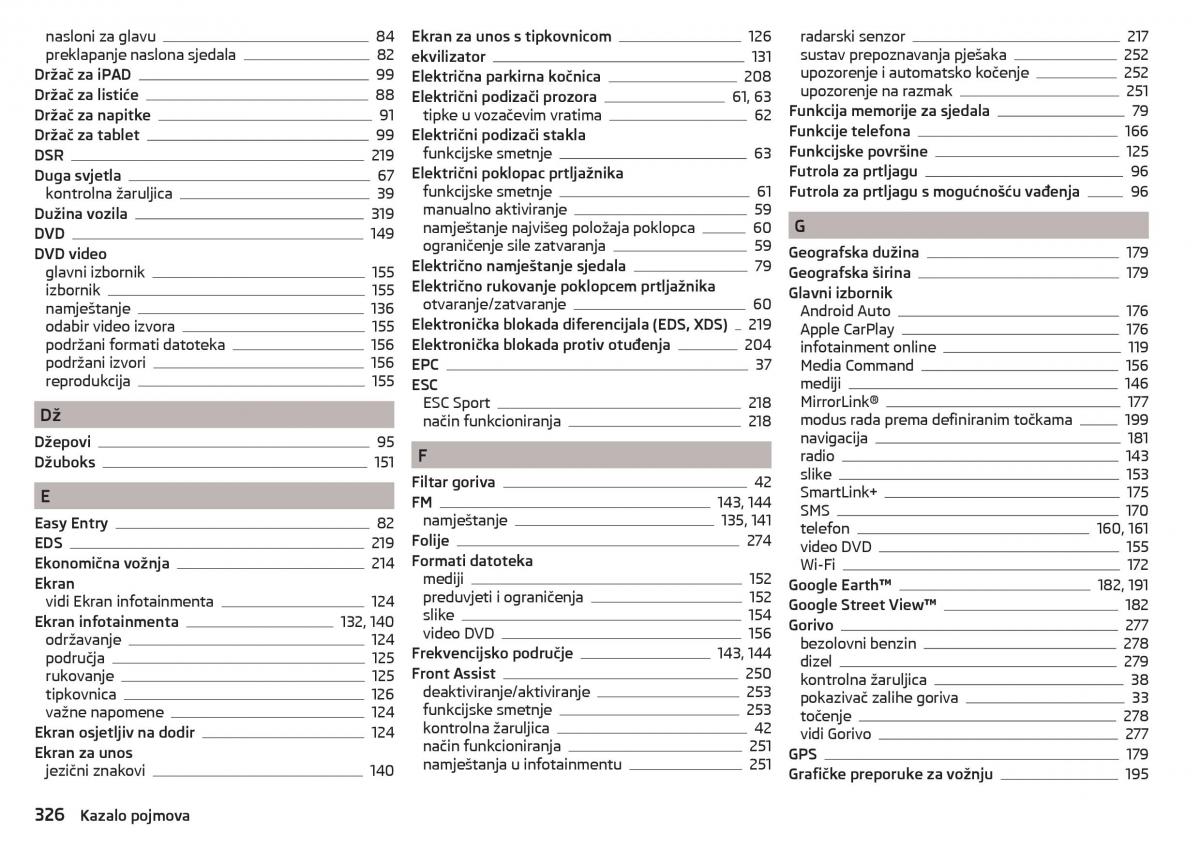 Skoda Kodiaq vlasnicko uputstvo / page 328