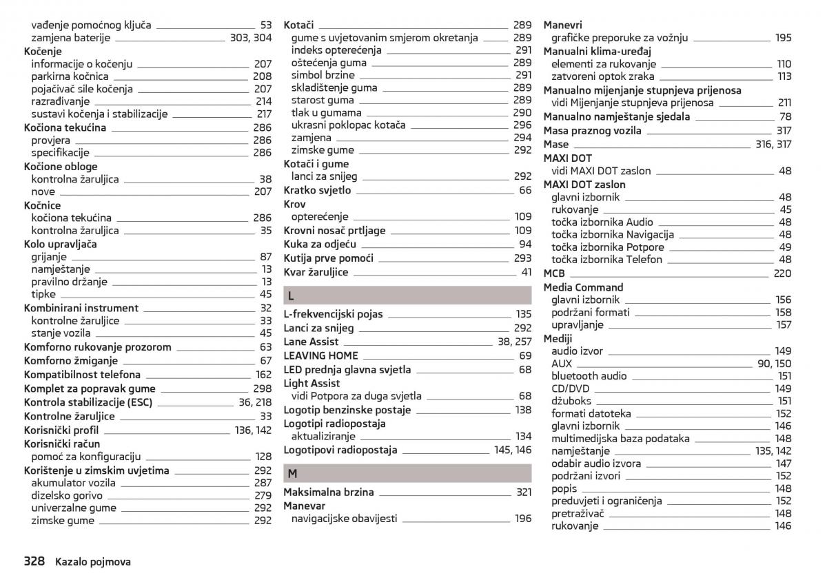 Skoda Kodiaq vlasnicko uputstvo / page 330