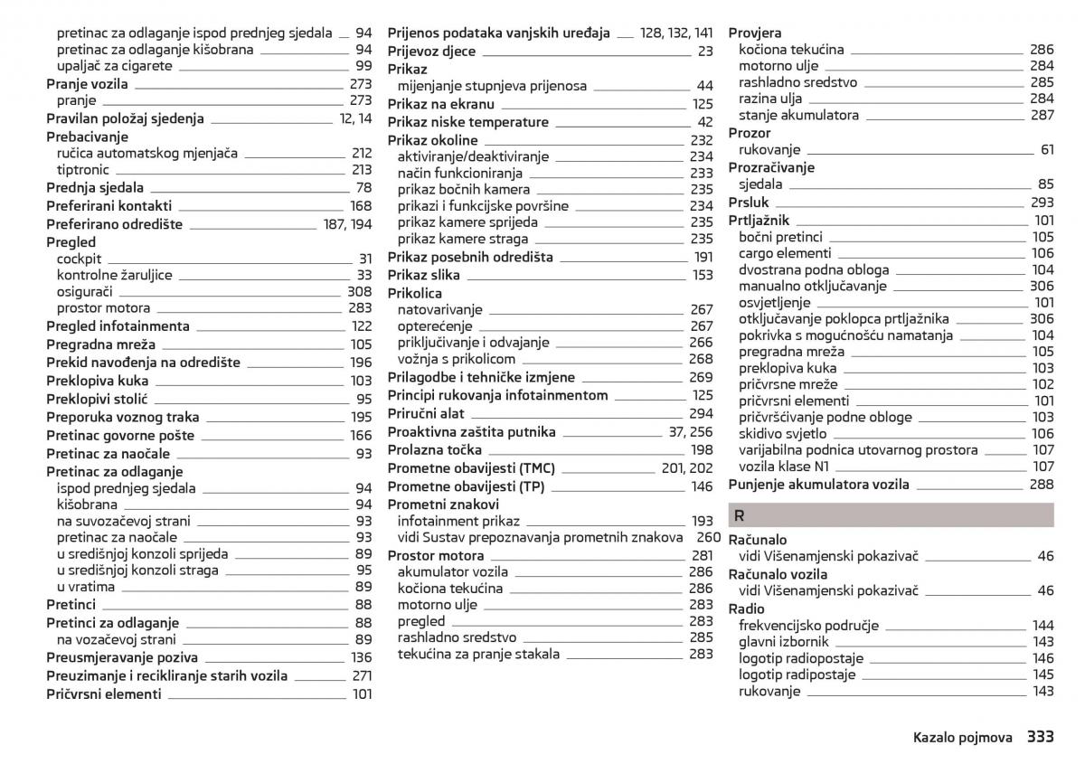 Skoda Kodiaq vlasnicko uputstvo / page 335