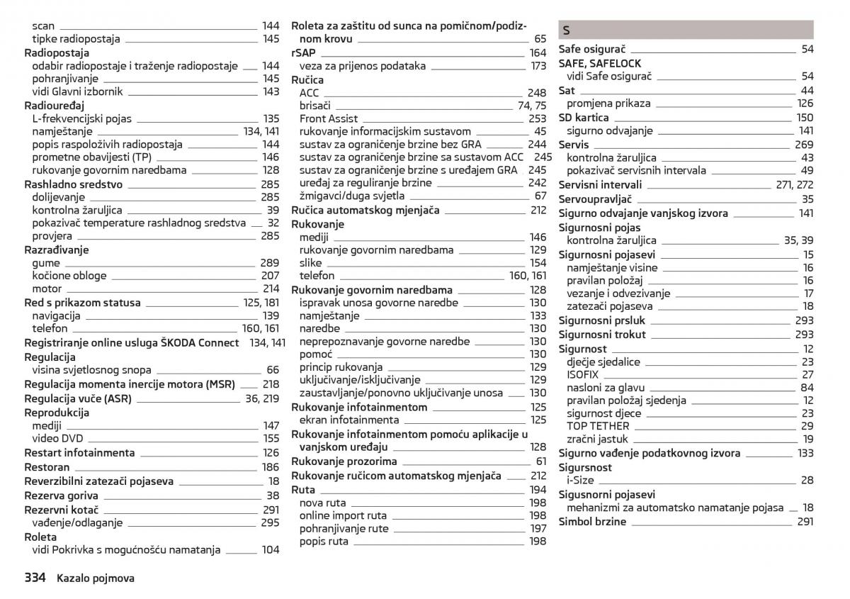 Skoda Kodiaq vlasnicko uputstvo / page 336