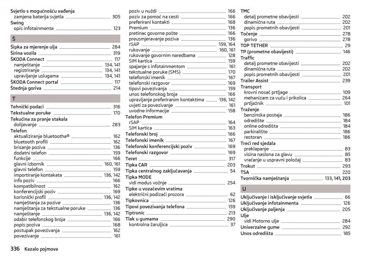 Skoda Kodiaq vlasnicko uputstvo / page 338