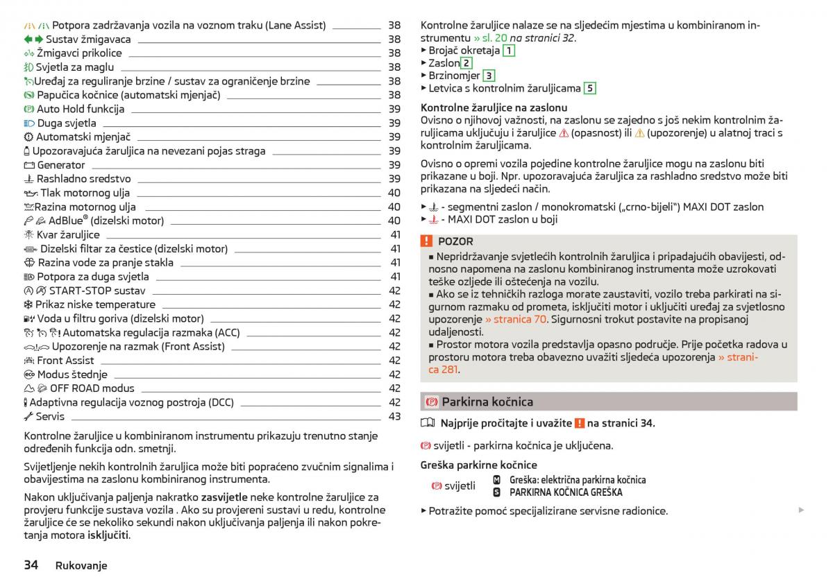 Skoda Kodiaq vlasnicko uputstvo / page 36