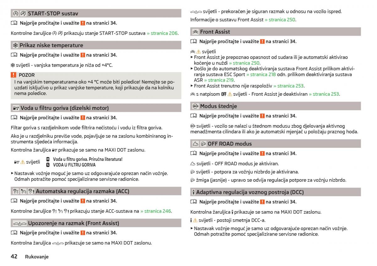 Skoda Kodiaq vlasnicko uputstvo / page 44