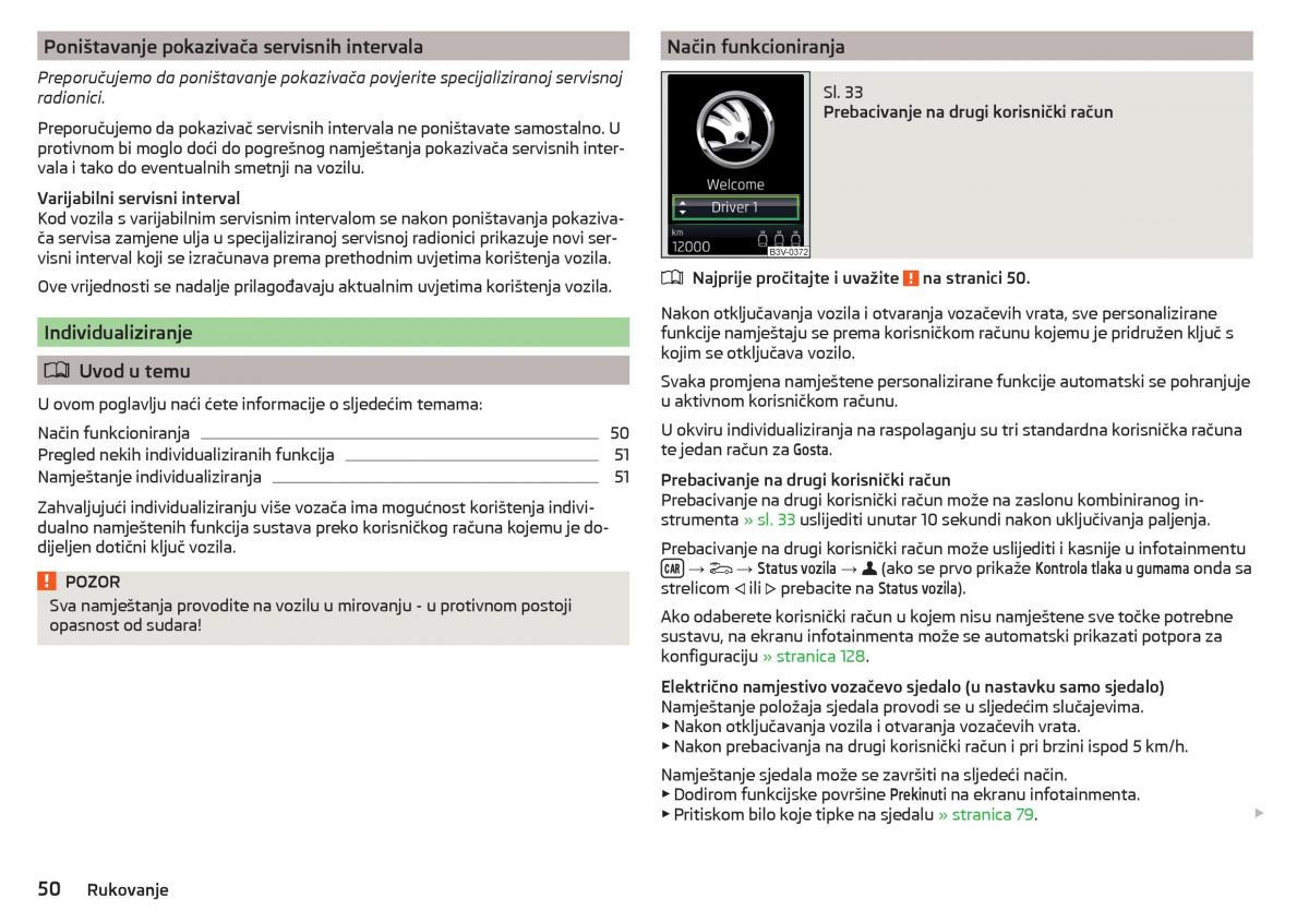 Skoda Kodiaq vlasnicko uputstvo / page 52