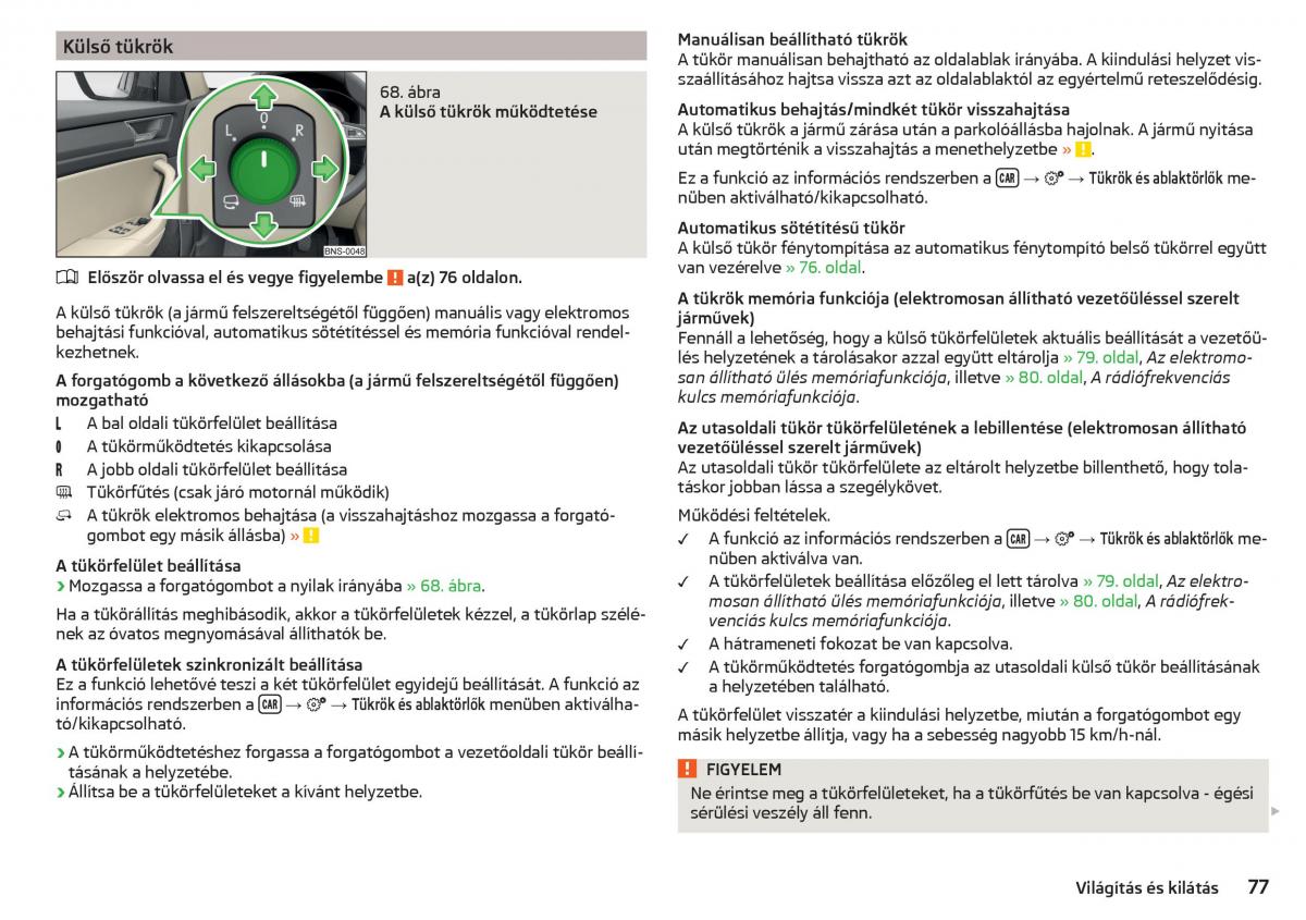 manual Skoda Kodiaq Kezelesi utmutato / page 79