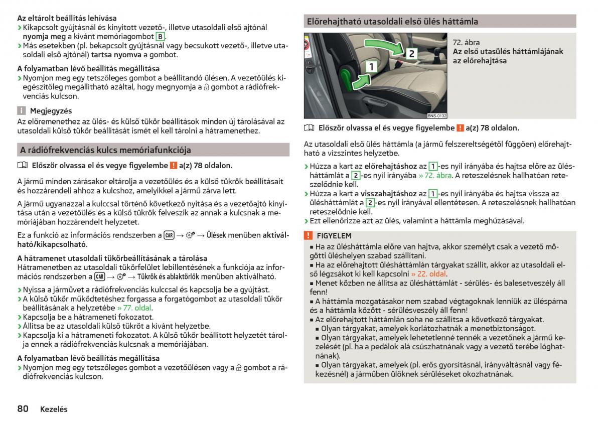 manual Skoda Kodiaq Kezelesi utmutato / page 82