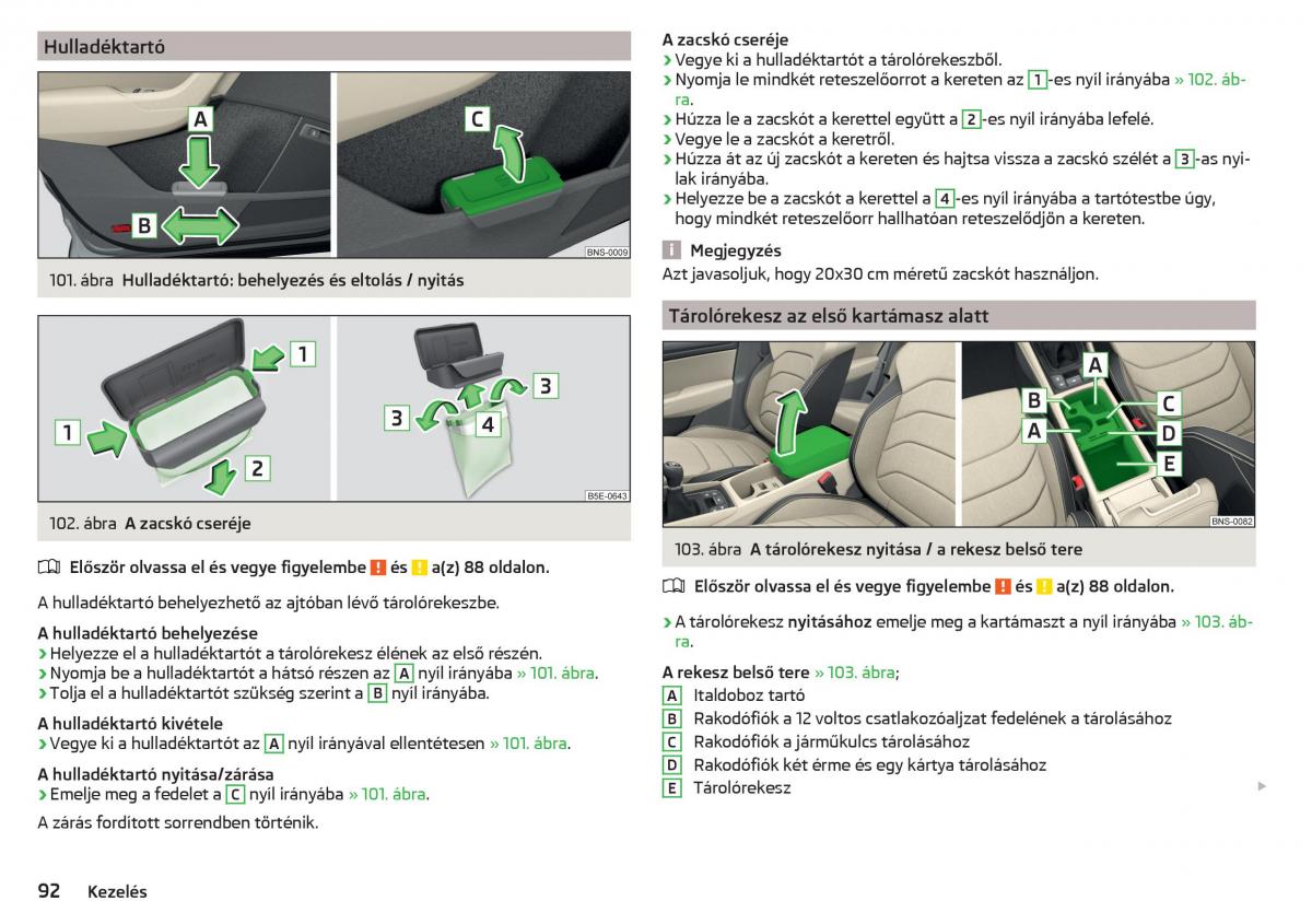 manual Skoda Kodiaq Kezelesi utmutato / page 94