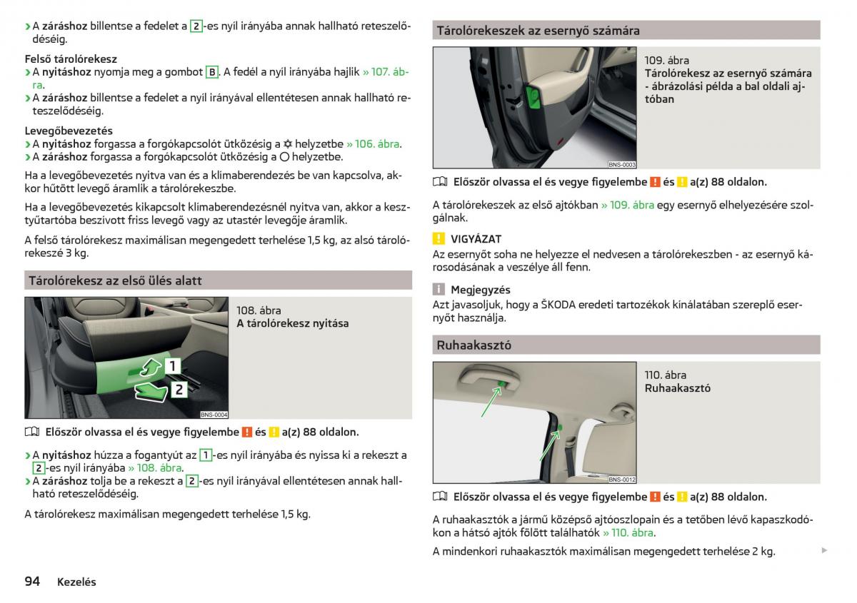 manual Skoda Kodiaq Kezelesi utmutato / page 96