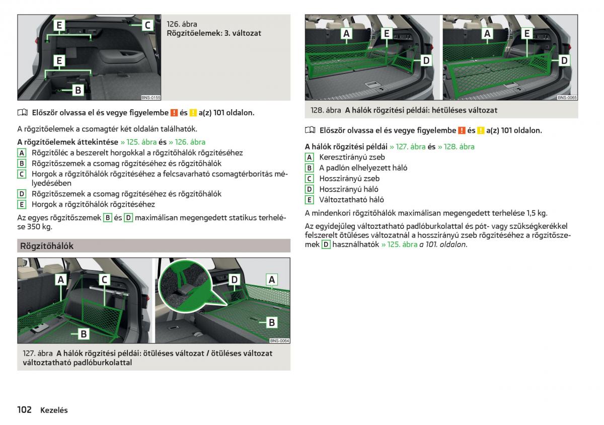 manual Skoda Kodiaq Kezelesi utmutato / page 104